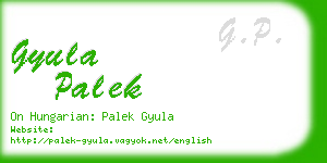 gyula palek business card